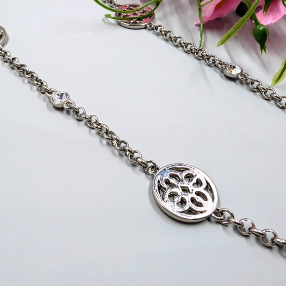 Extra Long Vintage Crystal Station Necklace - Picture 2 of 5